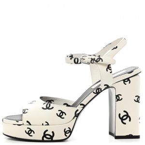 Chanel printed CC logo Lambskin sandals brand new 100 % Authentic size 37